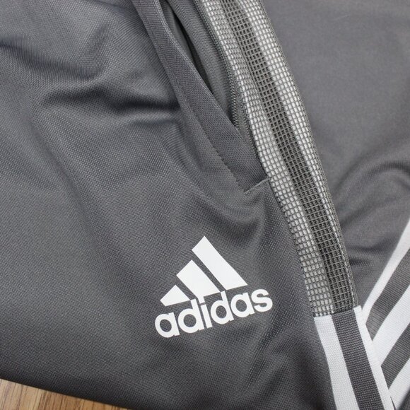 ADIDAS AEROREADY Mens POLYESTER ATHLETIC PANTS GRAY & WHITE Sz LARGE, L - Picture 2 of 6